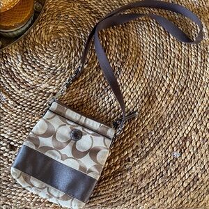 Coach Brown and Tan Crossbody Bag